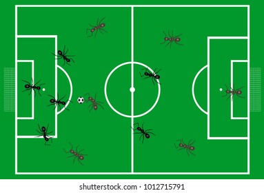 Ants are playing soccer