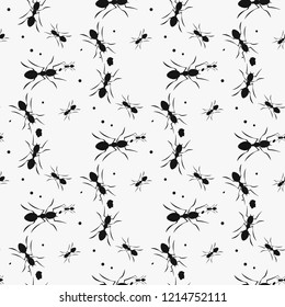 ants seamless group isolated on white background. Seamless vector illustration eps10