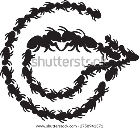 Ants in spiral form Icon – Vector Illustration