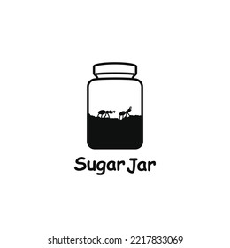 Antillas con logo de jarra de azúcar icono vector ilustración simple