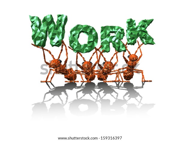 Ants Team Work Word Stock Vector (Royalty Free) 159316397 | Shutterstock