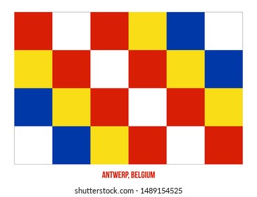 Antwerp Flag Vector Illustration on White Background. Provinces Flags of Belgium.