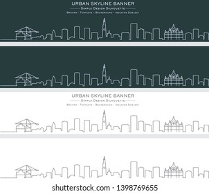 Antwerp Single Line Skyline Banner