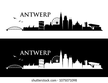 Antwerp skyline - Belgium - vector illustration