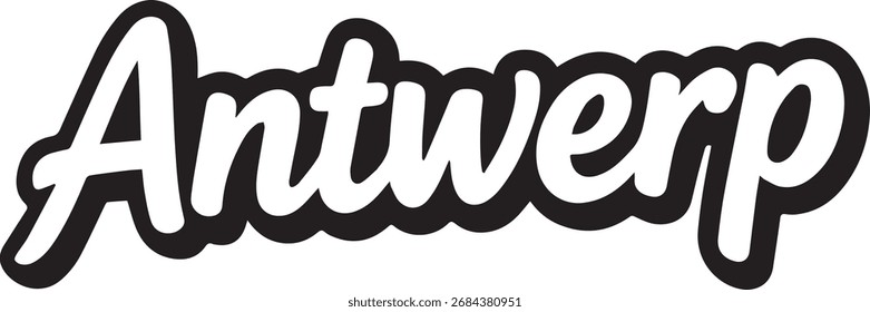 elemento gráfico de texto antwerp Design de modelo de ilustração 

