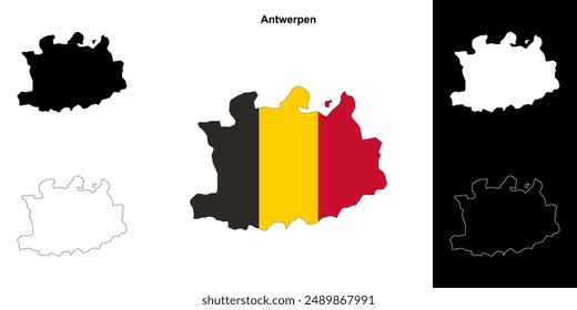 Umriss-Kartenset Provinz Antwerpen