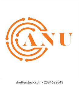 ANU letter design.ANU letter technology logo design on white background.ANU Monogram logo design for entrepreneur and business.