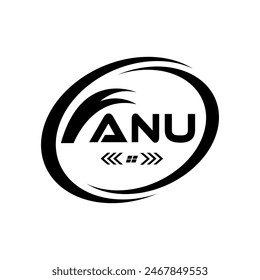 ANU letter logo Design. ANU Simple and modern monogram logo. ANU Abstract Alphabet vector Design.