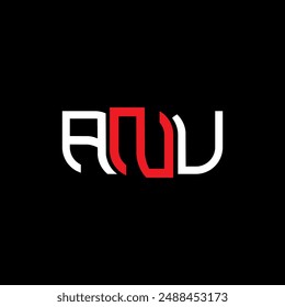 Diseño del logotipo de ANU, logotipo simple y moderno de ANU. Diseño de alfabeto de lujo ANU  