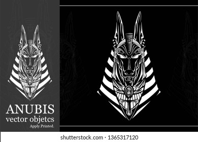 Anubis the ancient Egypt deities, depicted in black, a color that symbolized regeneration and life. This design can use on a shirt also other platform.