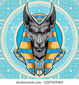 Anubis im alten ägyptischen Glauben gilt als Todegott mit der Form eines Jackkopfes und eines menschlichen Körpers. Anubis ist der ägyptische Name für den mit Mummies und den 