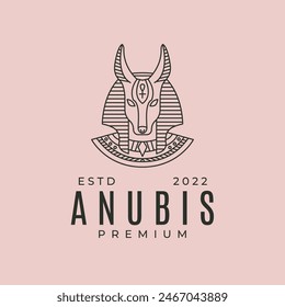 anubis ancient egyptian line art logo vector symbol illustration design