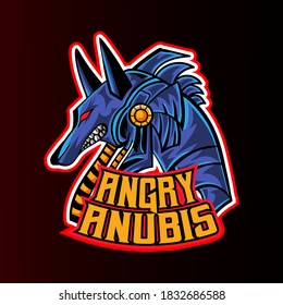 anubis enojado logo e vector deportivo