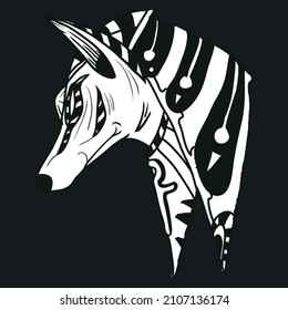 Anubis Black and White Hand Drawn Style For Tattoo Tshirt Logo Etc Vector Illustration