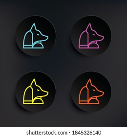 Anubis dark badge color set icon. Simple thin line, outline vector of mythology icons for ui and ux, website or mobile application