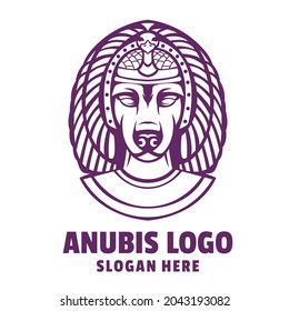 anubis dog cartoon logo vector