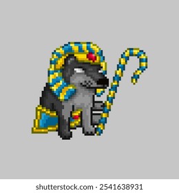 Anubis dog, pixel art meme