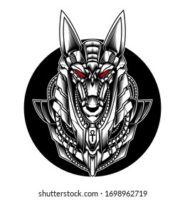 Anubis Doodle Ornament. Ilustración de vectores de diseño