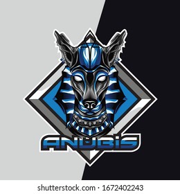 logo de Anubis e sport y juego de mascota
