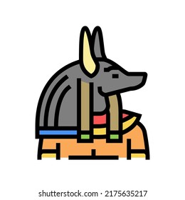 anubis egypt color icon vector. anubis egypt sign. isolated symbol illustration