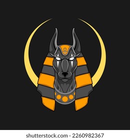 Anubis, egyptian god illustration for logo, t-shirt design and other uses