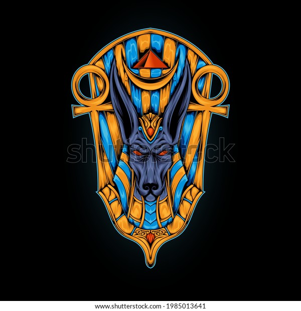 Anubis Egyptian God Vector Illustration Stock Vector (Royalty Free ...