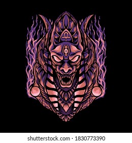 Anubis Egyptian Illustration design for Merchandise or poster