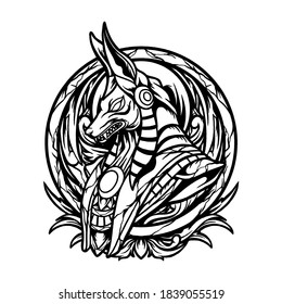 Anubis Egyptian Illustration design for Merchandise or poster