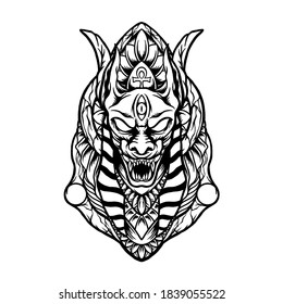 Anubis Egyptian Illustration design for Merchandise or poster