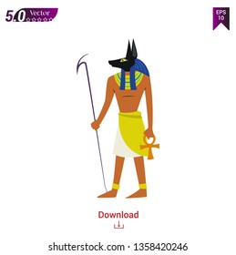 Anubis Egyptian vector illustration in white background