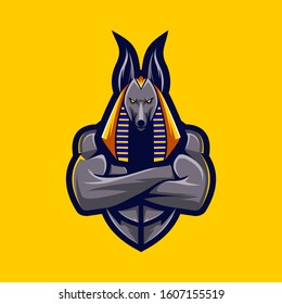 Anubis esport gaming mascot logo vector