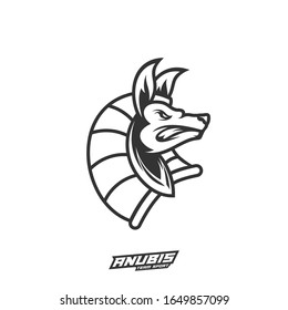 Anubis Esport gaming mascot logo template Vector. Modern Head Anubis Logo Vector, Illustration