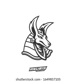 Anubis Esport gaming mascot logo template Vector. Modern Head Anubis Logo Vector, Illustration
