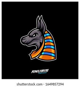 Anubis Esport gaming mascot logo template Vector. Modern Head Anubis Logo Vector, Illustration