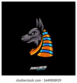 Anubis Esport gaming mascot logo template Vector. Modern Head Anubis Logo Vector, Illustration