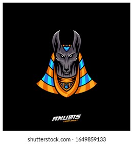 Anubis Esport gaming mascot logo template Vector. Modern Head Anubis Logo Vector, Illustration