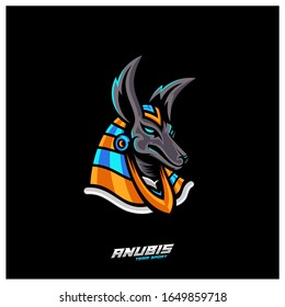 Anubis Esport gaming mascot logo template Vector. Modern Head Anubis Logo Vector, Illustration