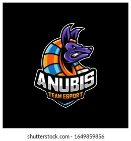Anubis Esport gaming mascot logo template Vector. Modern Head Anubis Logo Vector, Illustration