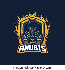 Anubis esport gaming mascot logo template for streamer team. esport logo design with modern illustration concept style for badge, emblem and tshirt printing
