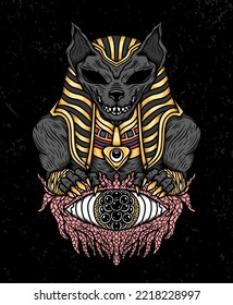 Anubis with eye egypt illustration design concepts.
