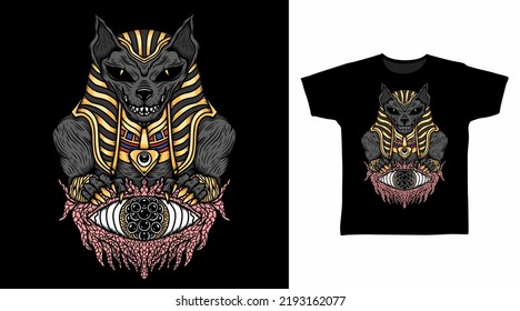 Anubis with eye egypt tshirt design concepts