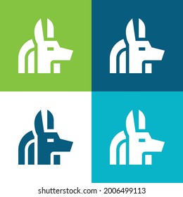 Anubis Flat four color minimal icon set