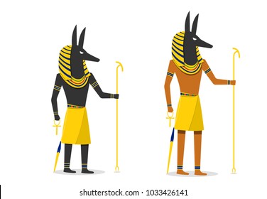 Anubis in flat vector design isolated on white