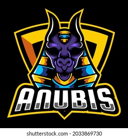 anubis gaming mascot logo illustration