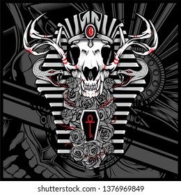 Anubis God Of The Dead,with snake - Vector