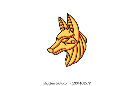 Anubis Gods Line Icon Vector Illustration