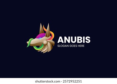 Anubis Gradient Colorful Logo. Vector Illustration