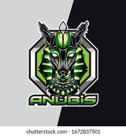 anubis head e sport logo and mascot game