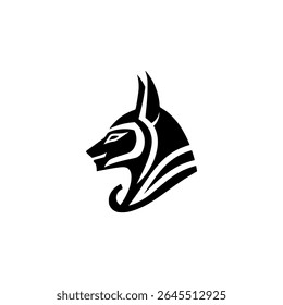 anubis head egypt statue vintage logo vector illustration template design