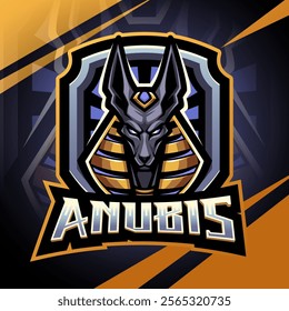 Anubis head esport mascot logo design